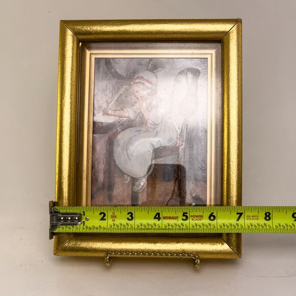 Vintage 3D Dimensional Framed Art 7x9 Gold Frame Victorian Child Scene - Picture 12 of 13